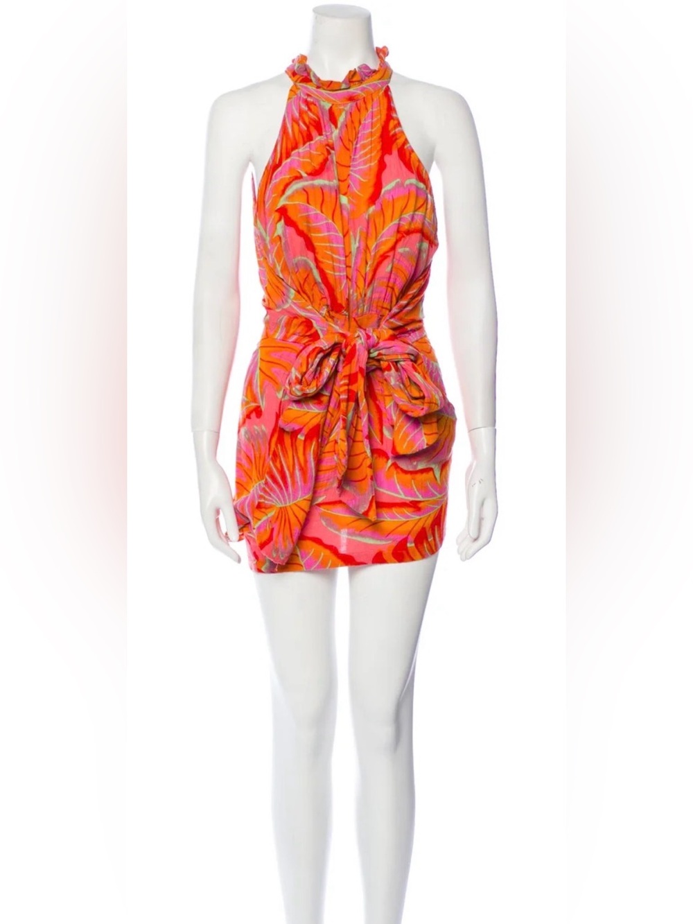 Cynthia Rowley Orange and Pink Tropical Romper NWT | M